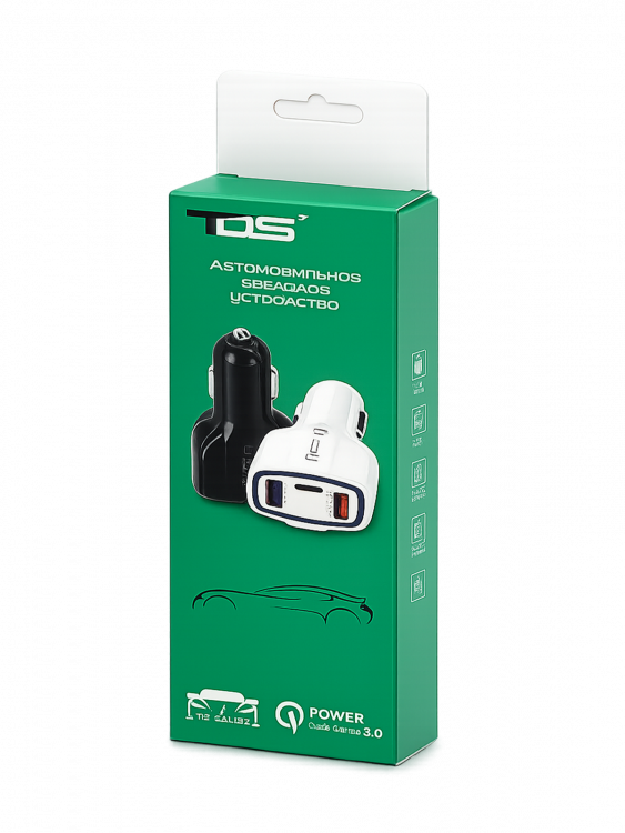 TDS TS-CAU33 Белый ЗУ авто USB (QC3.0,3500mA)